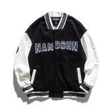 Man Fall Outfis Retro Patchwork Baseball Uniform Jacket Loose Hip Hop Embroidered Casual Jacket