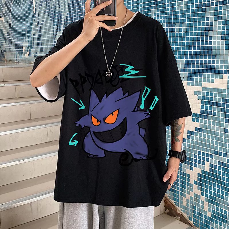 Men T-shirt round Neck Letter Print Loose