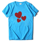 Valentine's Day T Shirt Large Size T-shirt Short Sleeve Red Heart Printing Summer