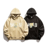 Man Fall Outfis Autumn and Winter Printing Hooded Thick Sweatshirt Loose Casual Jacket