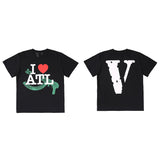 Vlone T Shirt Loose Men'S And Women'S Reflective T-Shirt Summer