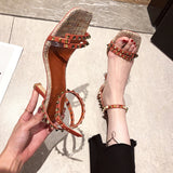 Nude Low Block Heel Studded Sandals