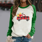 Valentine's Day T Shirts Couples Pullover round Neck Women's Long-Sleeved T-shirt