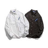Man Fall Outfis Autumn Solid Color Casual Pocket Decorative Shirt Boys College Style Loose Top