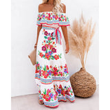 Nine Britton Dress off-Shoulder Printed Long Large Hem