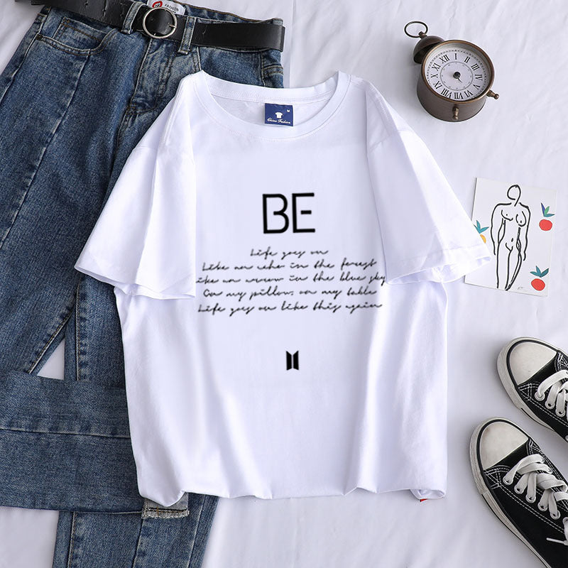 BTS Proof T Shirt Summer Loose Cotton T Top for Women