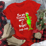 Men and Women Grinch Shirt round Neck Short Sleeve Summer