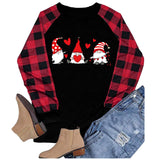 Valentine's Day T Shirt Heart Printing Cotton Women's Long Sleeve