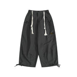 Man Fall Outfis Retro Solid Straight-Leg Pants Loose Casual Working Pants