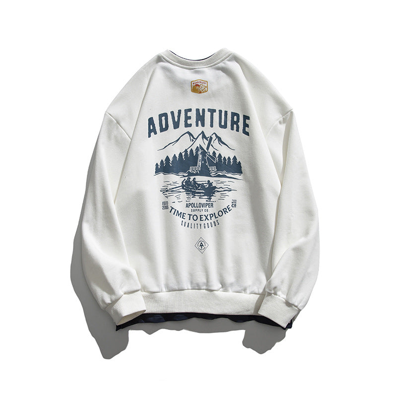 Crew Neck Sweatshirts for Men Men's Autumn round Neck Sweater Men's and Women's Pullover