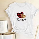 Valentine's Day T Shirts Couples Leopard Plaid Love Women's T-shirt Loose T-shirt