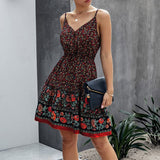 Nine Britton Dress 2 Spaghetti-Strap Floral Print V-neck Buttons