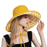 Vintage Check Bucket Hat Double-Sided Plaid Sunshade