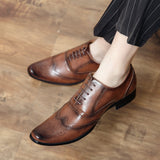 Men's Dress Shoes Classic Leather Oxfords Casual Cushioned Loafer Shoes Men's Shoes Retro Business