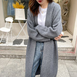 Naomi Watts Gypsy Outfits Spring Loose Mid-Length Knitted Cardigan Lazy Sweater Coat
