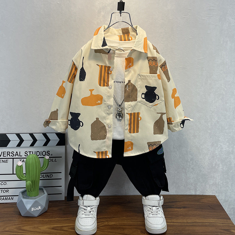 Toddler Boys Sweater Boys Autumn Clothing Casual Shirt