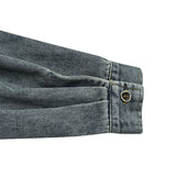 Men Denim Jackets Heavy Industry Lapel Denim Jacket Retro Multi-Pocket Loose