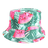 Bucket Hat Fishing Cap Cotton Print Fisherman Hat Fruit Cartoon Printing Outdoor Sunshade Sun Protection Hat