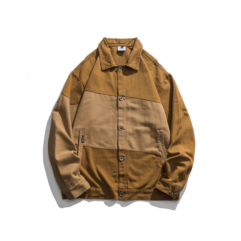 Man Fall Outfis Autumn Workwear Tops Fashion Brand Street Loose Leisure All-Matching Jacket Men