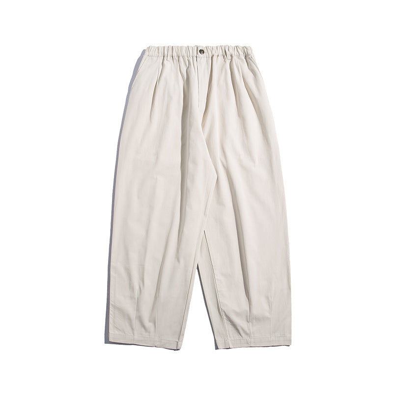 Man Fall Loose and Simple Long Straight Pants Casual Solid Straight-Leg Pants