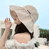 Women Bucket Hat Sun Protection Folding Sun Hat Big Brim