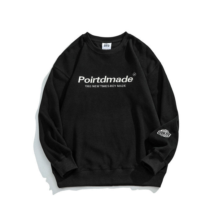 Crew Neck Sweatshirts for Men Men's Clothing Retro Alphabet Printed Crew Neck Sweatshirt