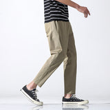 Grey Sweatpants Summer Men's Pants Cropped Casual Harem Pants