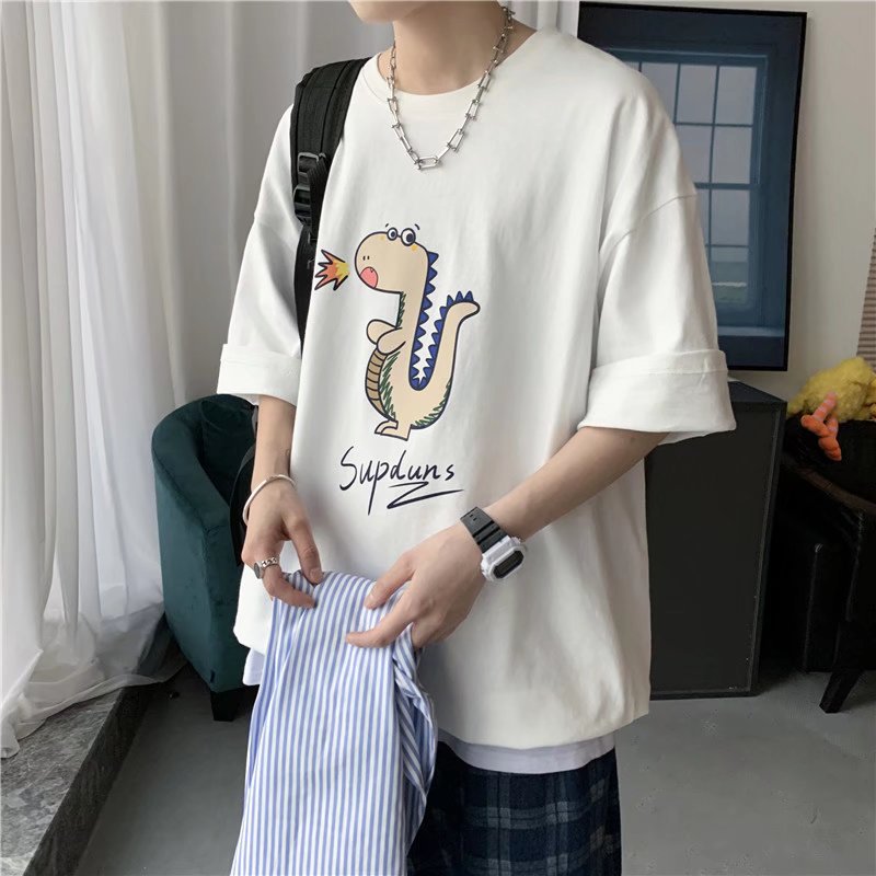 Men T-Shirts round Neck Short Sleeve Cartoon Half Sleeve