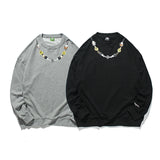 Crew Neck Sweatshirts for Men Men's Autumn Printed Sweater Loose Crew Neck Top Men's