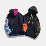 Men's Graphic Hoodies Men's Autumn Multi-Color Mosaic Hooded Loose Coat Men's
