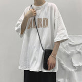 Men T-shirt Simple Half Sleeve Loose Print
