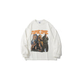 Man Fall Outfits Printed Long-Sleeved T-shirt Men's and Women's Loose Long-Sleeved T-shirt