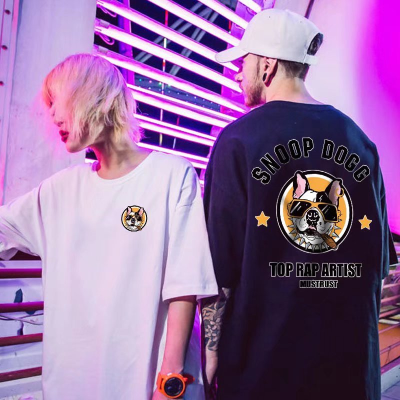 Men T-Shirts Loose Half Sleeve Print
