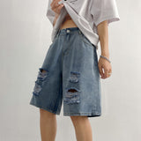 Men Denim Shorts  Men's Summer  Loose  Pants