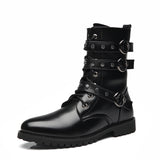 Western Shoes Winter Fleece-Lined Warm Mid-Top Men's Boots Men's Boots Leather Boots