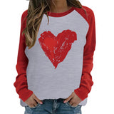 Valentine's Day T Shirt Fall Graffiti Printing Women's Top