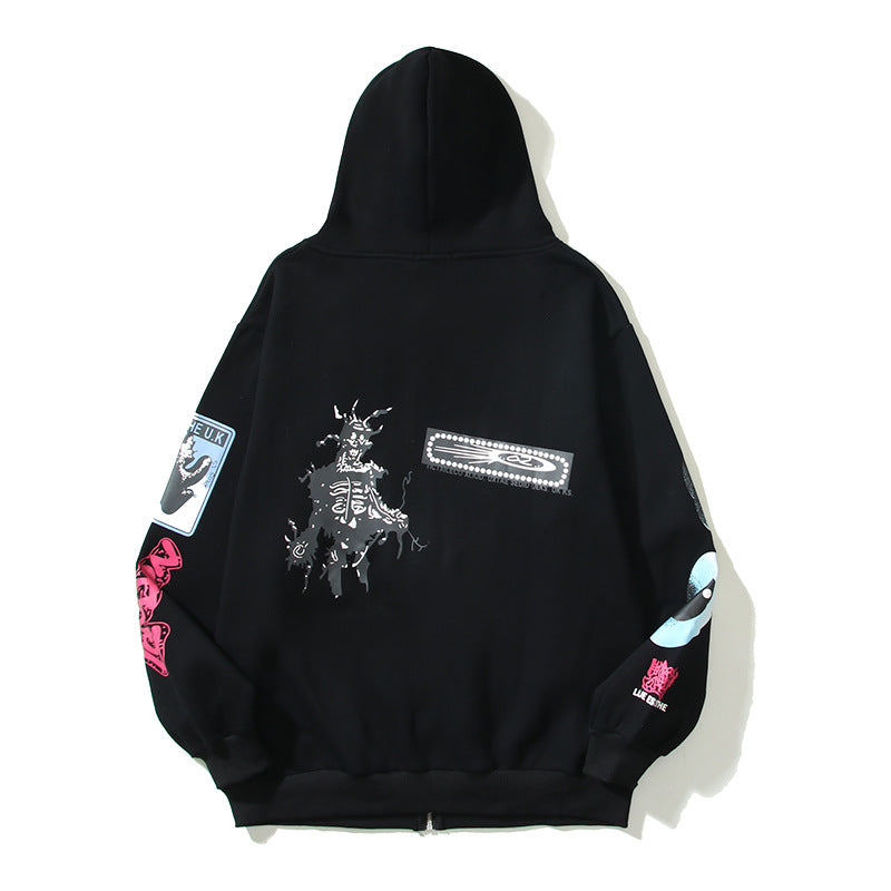 Kanye West Sunday Service Hoodie Cactus Jack Graffiti Printing Cardigan Hoodie