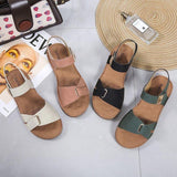 Women Open Toe Sandals Flats Summer Casual Roman Flat Heel Sandals