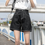 High Waisted Shorts High Waist Denim Shorts Women's Summer Loose Slimming and Straight Hot Pants