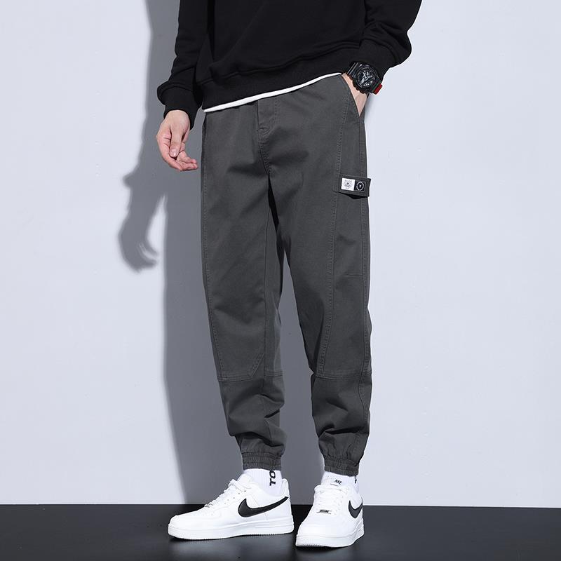 Cuffed Cargo Pants Men's Casual Pants Autumn Loose Autumn and Winter