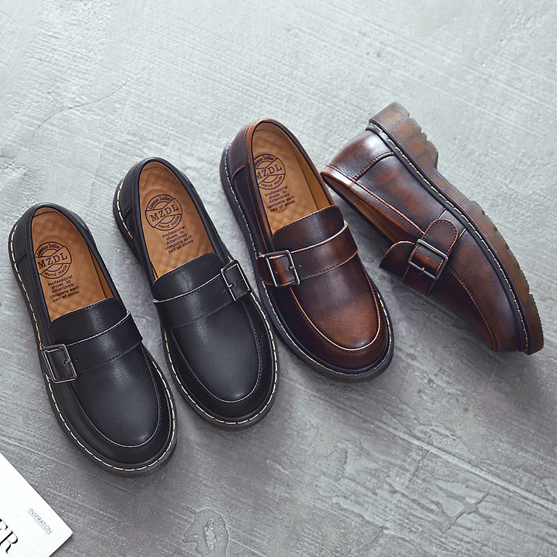 Mary Jane Shoes Vintage Leather Shoes Women'S Flat Pumps