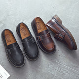 Mary Jane Shoes Vintage Leather Shoes Women'S Flat Pumps