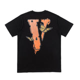 Vlone Large V Short Sleeve Splashed Ink Printing Simple Fog Men'S And Women'S Tshirt Tee Shirt