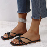 Women Open Toe Sandals Flats Summer Large Size Slippers Flat Beach Slippers Women