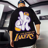 Men T-Shirts Loose Half Half Sleeve