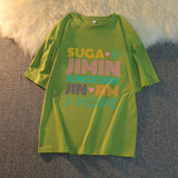 BTS Proof T Shirt Short Sleeve Korean T-shirt Bullet-Proof Youth League Member Name Peripheral Support Song-Promotion Costume Same Style Short-Sleeved T-shirt