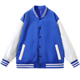 Varsity Jacket Color Matching Thin Stand Collar Baseball Uniform
