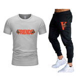 Vlone T Shirts & Pants 2 Piece Set Sports Short Sleeve Men'S Summer T-Shirt Casual