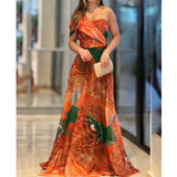 Lady Gaga Meat Dress Sexy Socialite One-Shoulder High Waist Dress Long Skirt