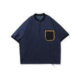 Men T Shitrs Pocket Contrast Color Baseball